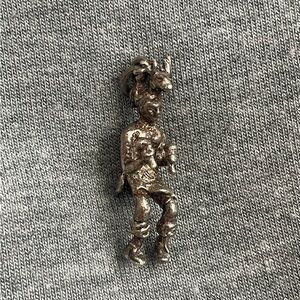 Vintage Sterling Silver Seated Kachina Charm, Native American